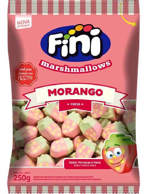 MARSHMALLOW FINI 250G MORANGO