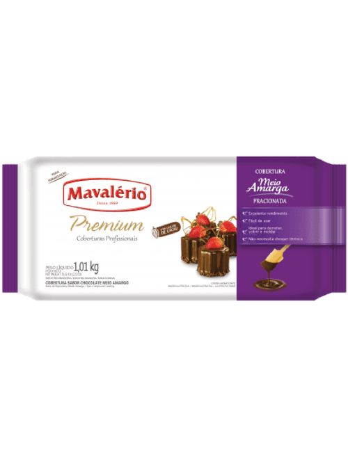 CHOCOLATE COBERTURA FRACIONADA 1.01KG MEIO AMARGO MAVALERIO