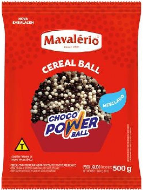 CHOCO POWER BALL MINI PRETO E BRANCO 500G MAVALERIO