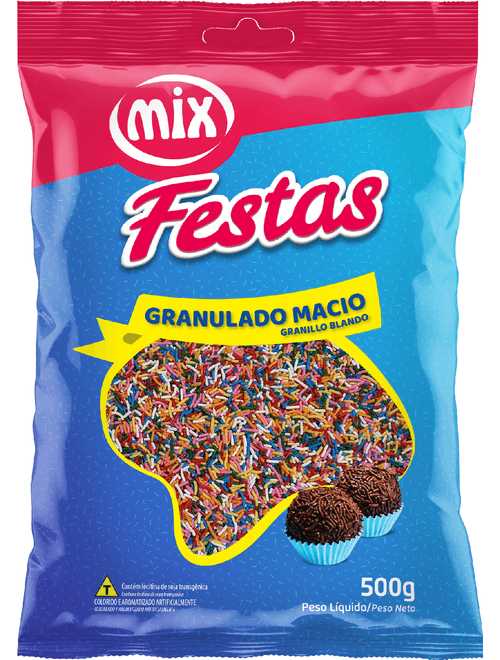 CONFEITO GRANULADO MACIO MISTO 500G MIX