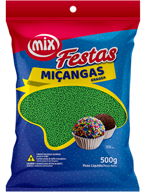 CONFEITO MICANGA 500G VERDE MIX