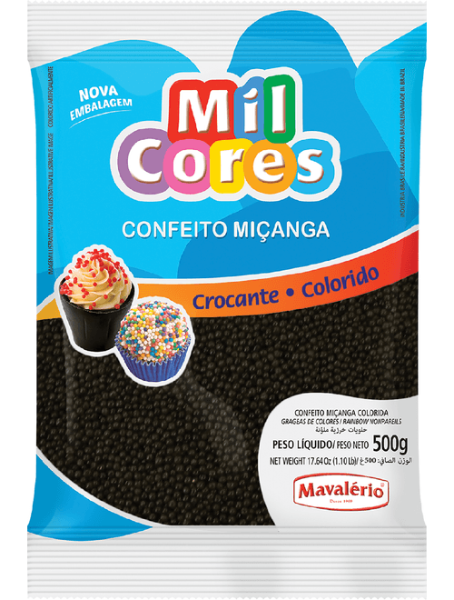 CONFEITO MICANGA N.0 500G PRETA MAVALERIO