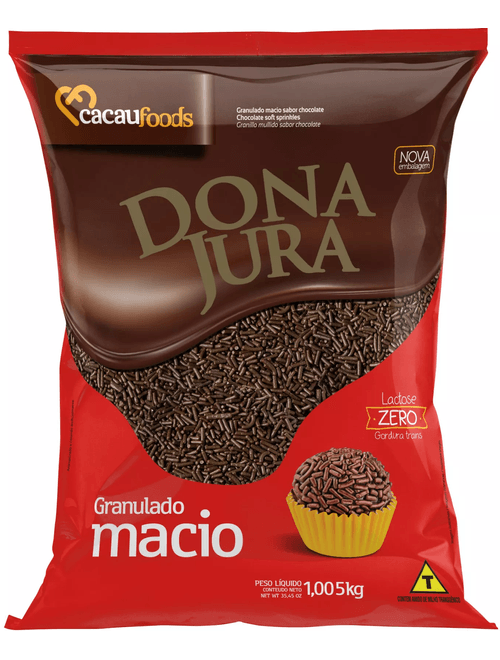 GRANULADO EM FLOCOS MACIO SABOR CHOCOLATE AO LEITE 1,005KG DONA JURA