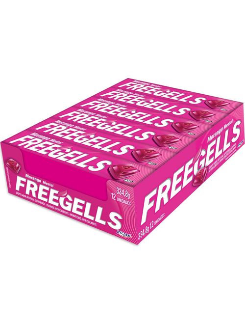 DROPS FREEGELLS PLAY SABOR MORANGO C/12 UNIDADES