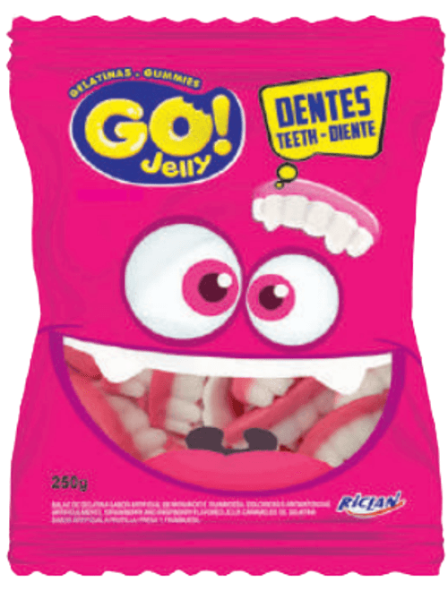 BALA DE GELATINA GO JELLY DENTADURA 250G RICLAN