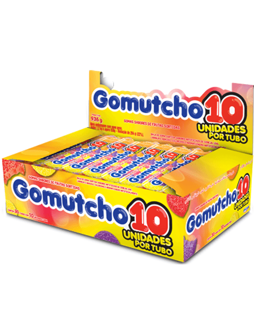 BALA GOMUTCHO TUBO CONTEM 30 TUBOS COM 10 BALAS CADA SORTIDA RICLAN
