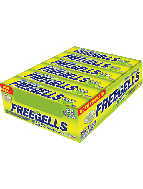 DROPS FREEGELLS SABOR MELAO FRESH C/12 UNIDADES RICLAN
