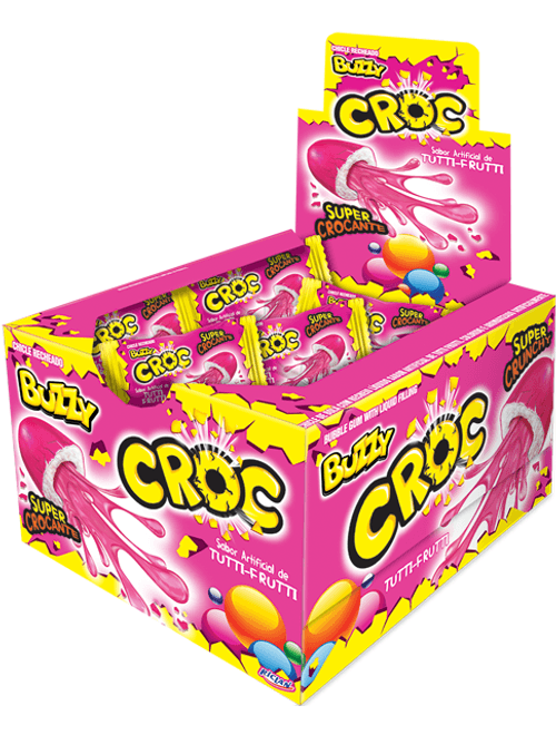 CHICLE BUZZY CROC C/40 UNIDADES TUTTI FRUTTI RICLAN