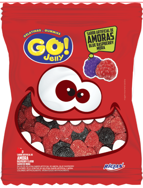 BALA GELATINA GO JELLY 250G AMORA RICLAN