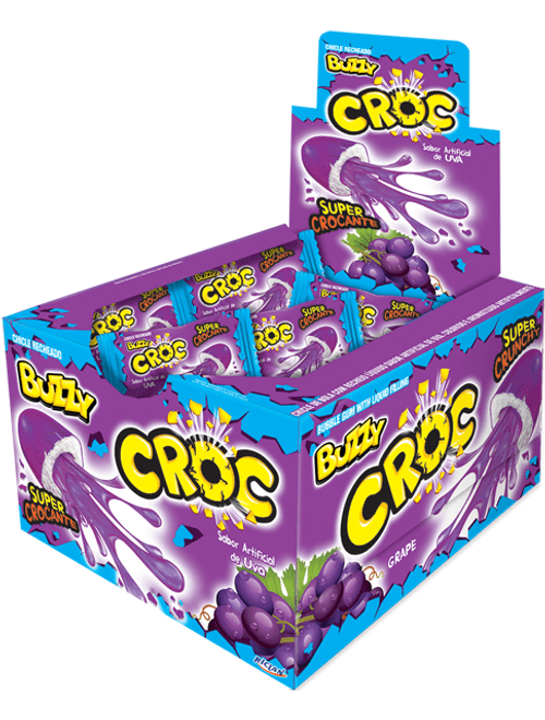 CHICLE BUZZY CROC C/40 UNIDADES UVA RICLAN