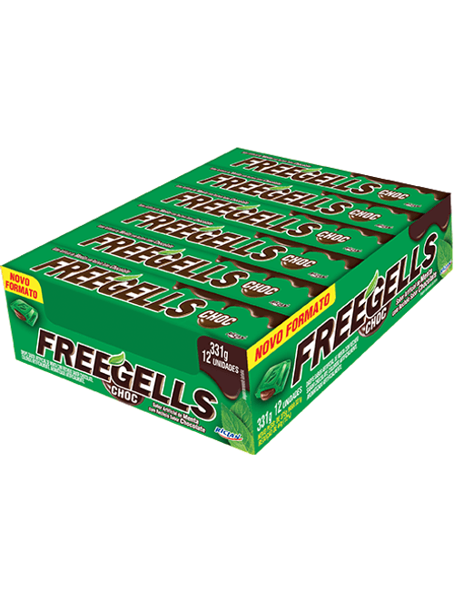 DROPS FREEGELLS PLAY C/12 UNIDADES MENTA/CHOCOLATE RICLAN