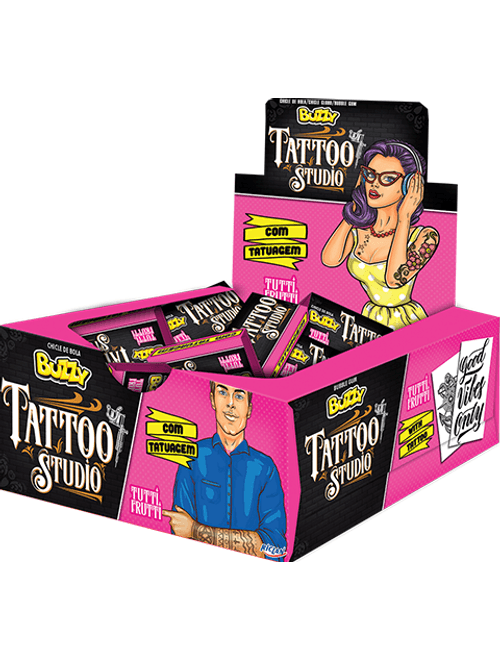 CHICLE BUZZY TATTOO TRIBAL C/100 TUTTI FRUTTI RICLAN