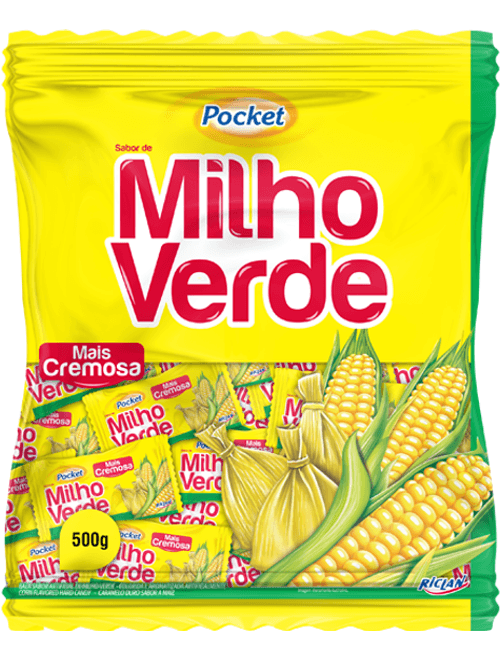 BALA POCKET 500G MILHO VERDE RICLAN