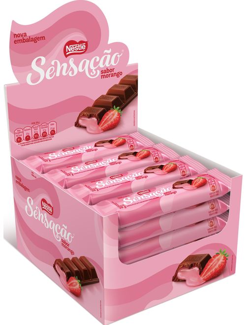 CHOCOLATE SENSACAO MORANGO CONTEM 24 UNIDADES DE 38G CADA