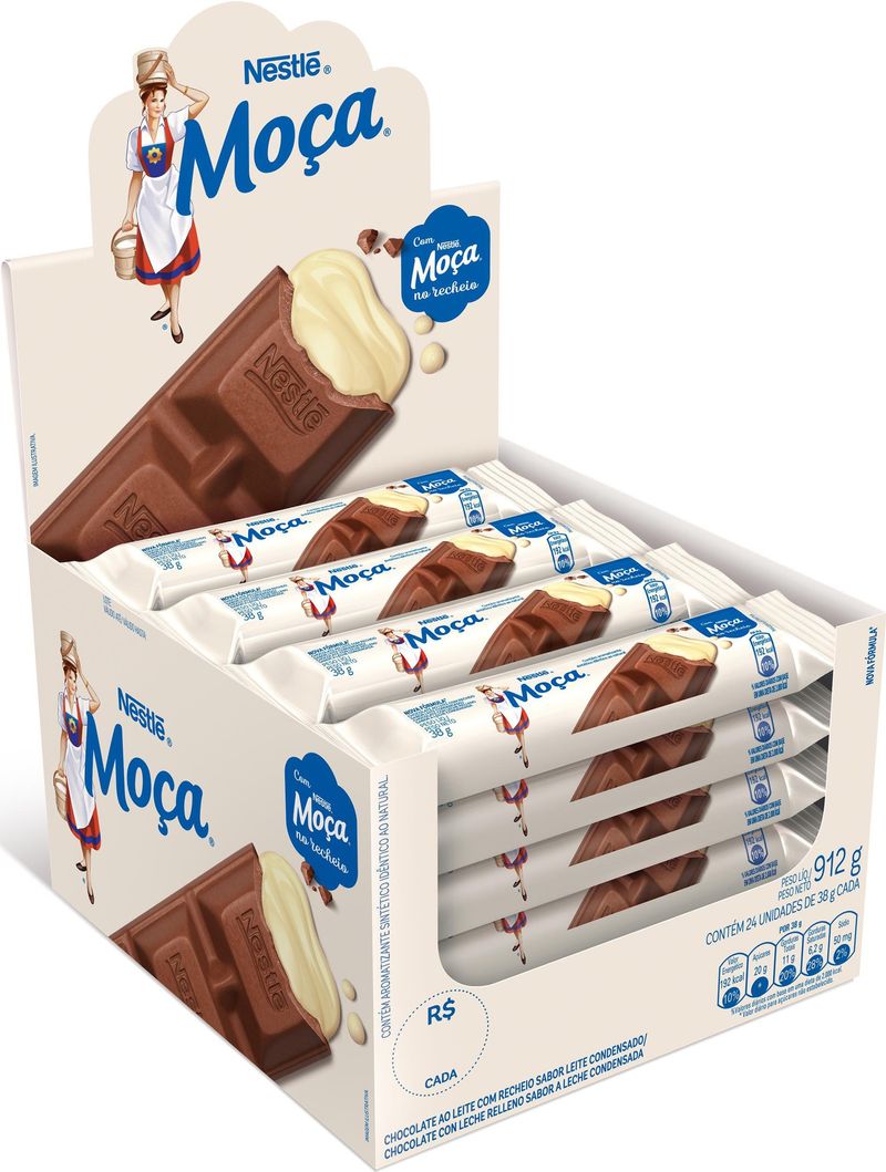 Ofertas de Chocolate Moça 38g, 24 unidades