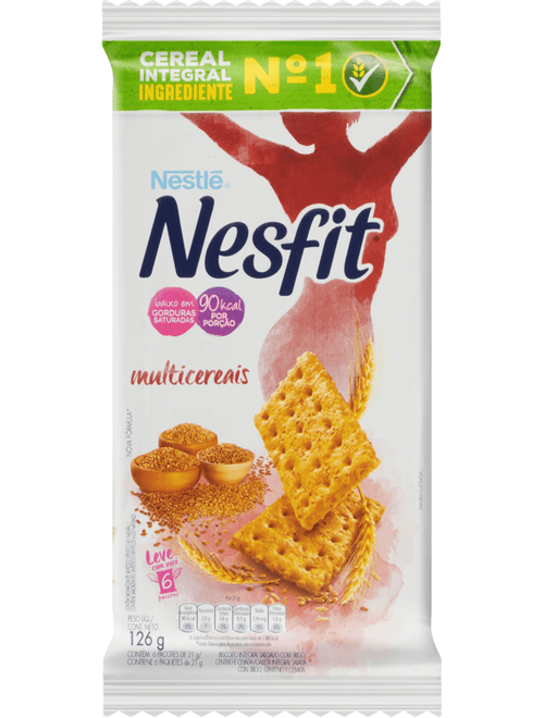 BISCOITO NESFIT  INTEGRAL SALGADO MULTICEREAIS CONTEM 6 PACOTES DE 21G CADA