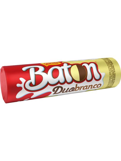 CHOCOLATE BATON DUO AO LEITE E BRANCO CONTEM 30 UNIDADES DE 16G CADA