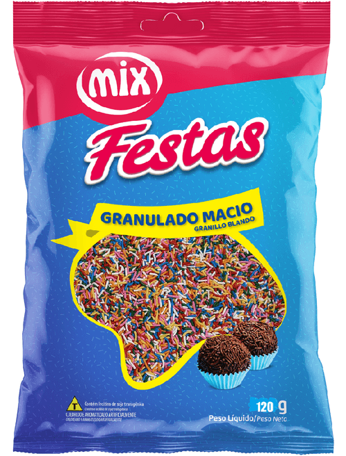 CONFEITO GRANULADO MACIO MISTO 120G MIX