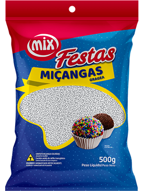 CONFEITO MICANGA 500G BRANCA MIX