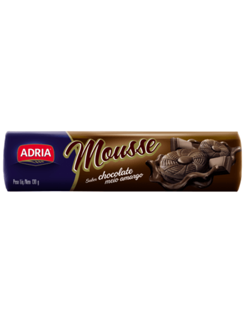 BISCOITO MOUSSE RECHEADO 130G CHOCOLATE MEIO AMARGO ADRIA