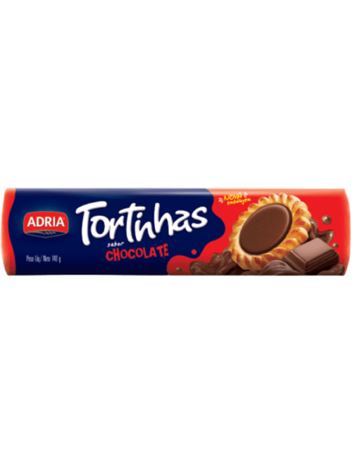 BISCOITO TORTINHA 140G CHOCOLATE ADRIA