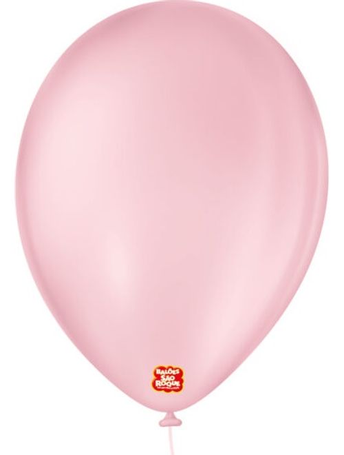 BALAO LISO 9 COM 50 UNIDADES ROSA BABY SAO ROQUE