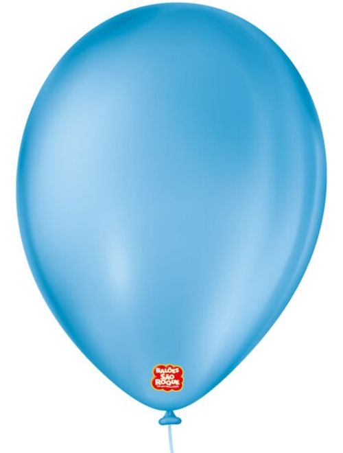 BALAO LISO 9 COM 50 UNIDADES AZUL TURQUESA SAO ROQUE