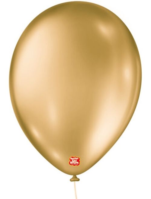 BALAO 9 METALIC DOURADO COM 25 UNIDADES SAO ROQUE