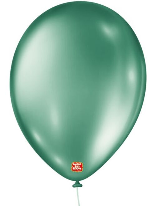 BALAO 9 METALIC VERDE COM 25 UNIDADES SAO ROQUE