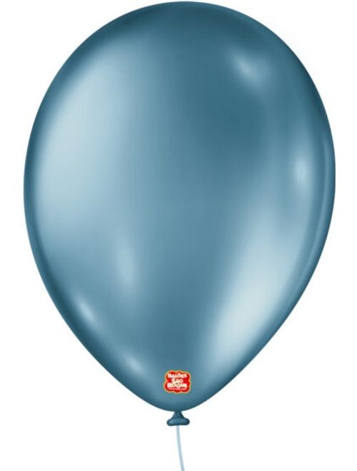 BALAO 9 METALIC AZUL COM 25 UNIDADES SAO ROQUE