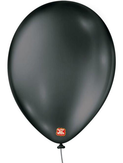 BALAO 9 METALLIC BALLOON PRETO COM 25 UNIDADES SAO ROQUE
