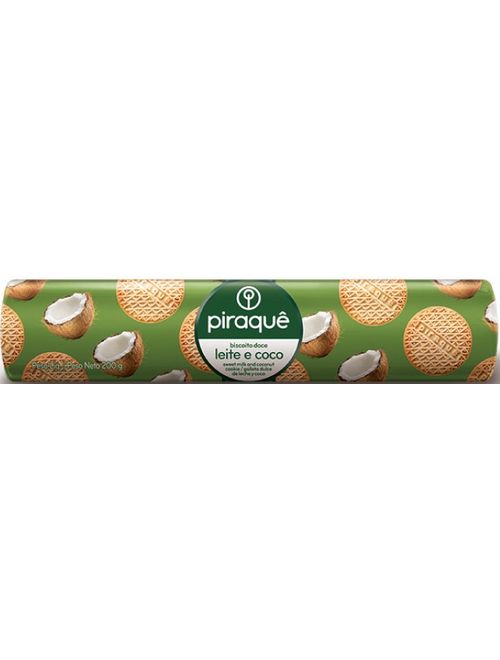 BISCOITO LEITE MALTADO COCO 160G PIRAQUE