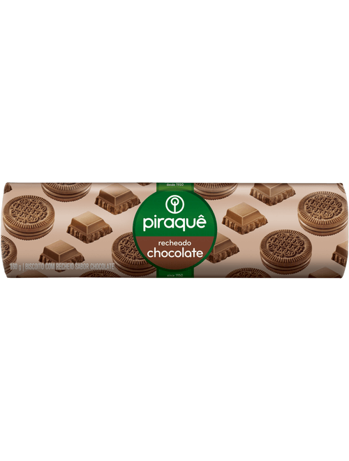 BISCOITO RECHEADO CHOCOLATE 160G PIRAQUE