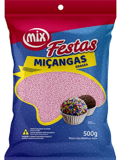 CONFEITO MICANGA 500G ROSA BEBE