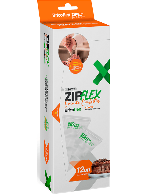 KIT SACO DE CONFEITAR DESCARTAVEL 40CM COM ZIP BRICOFLEX