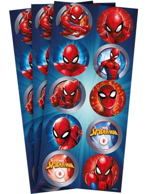 ADESIVO REDONDO SPIDER MAN ANIMACAO COM 30 UNIDADES REGINA