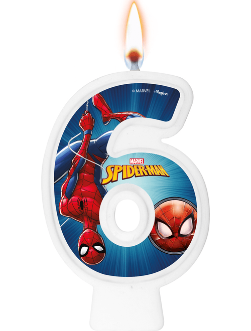 VELA NUMERO 6 SPIDER MAN ANIMACAO REGINA