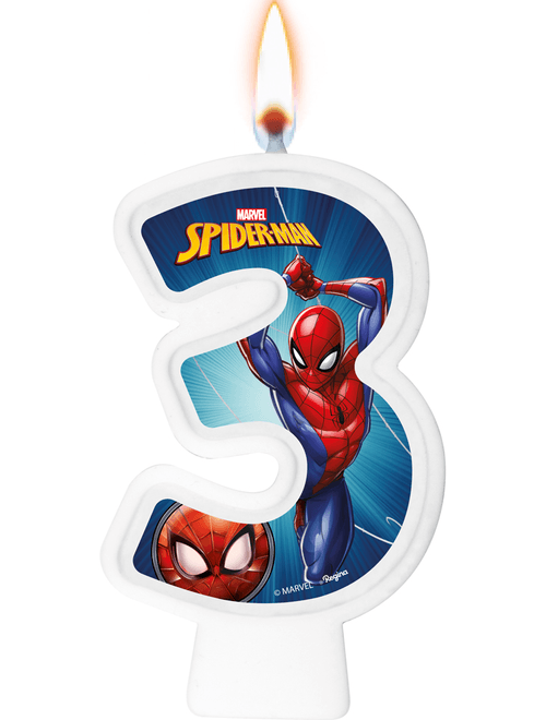 VELA NUMERO 3 SPIDER MAN ANIMACAO REGINA