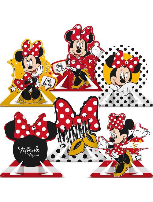 DECORACAO DE MESA MINNIE MOUSE COM 6 UNIDADES REGINA
