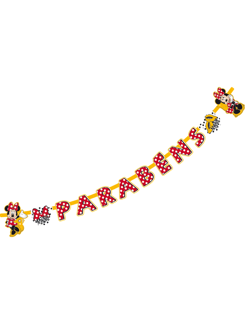 FAIXA PARABENS MINNIE MOUSE REGINA