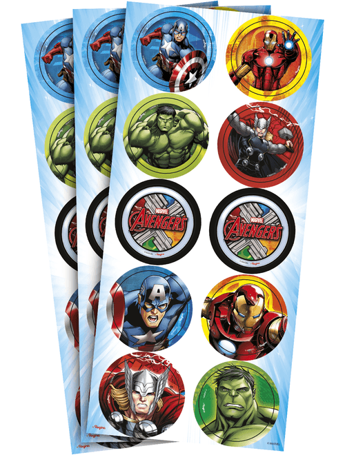 ADESIVO REDONDO AVENGERS ANIMATED COM 30 UNIDADES REGINA