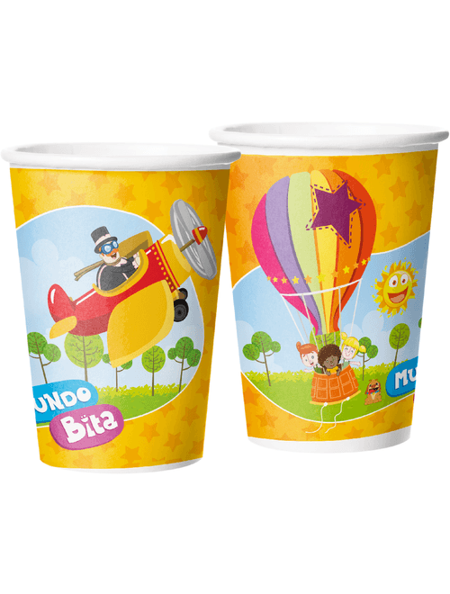 COPO DE PAPEL MUNDO BITA 180 ML COM 12 UNIDADES