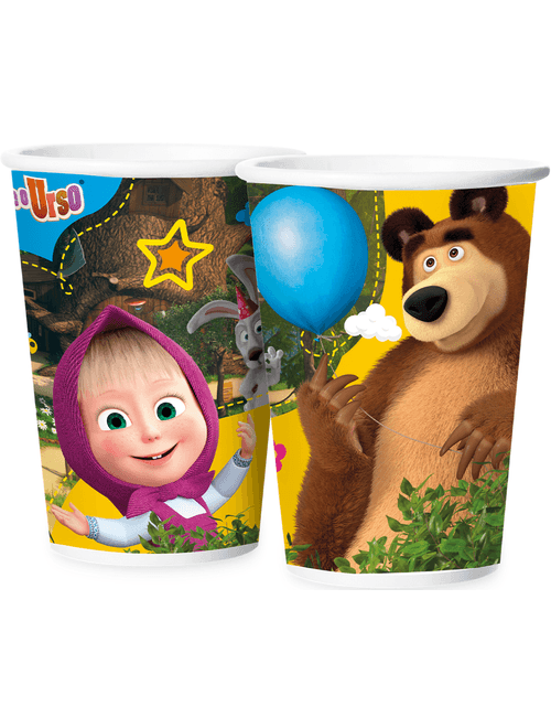 COPO DE PAPEL MASHA E O URSO 180 ML COM 12 UNIDADES REGINA