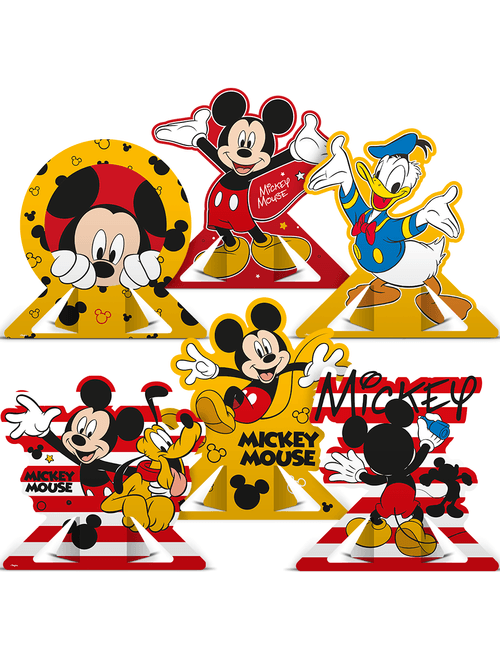 DECORACAO DE MESA MICKEY MOUSE COM 6 UNIDADES REGINA