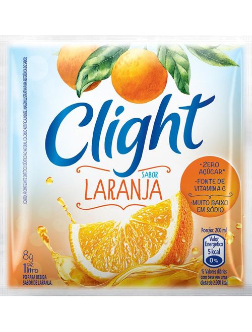 REFRESCO CLIGHT LARANJA COM 15 UNIDADES DE 8G CADA