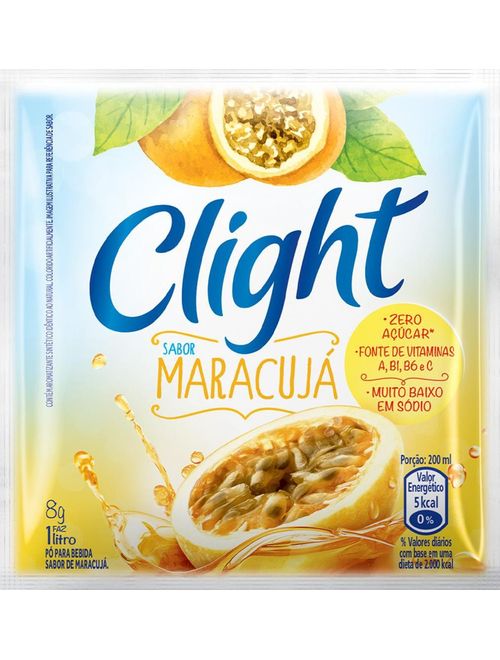 REFRESCO CLIGHT MARACUJA COM 15 UNIDADES DE 8G CADA