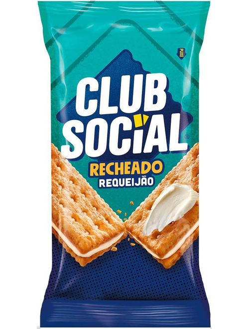 BISCOITO CLUB SOCIAL RECHEADO REQUEIJAO COM 4 UNIDADES DE 26,5G CADA