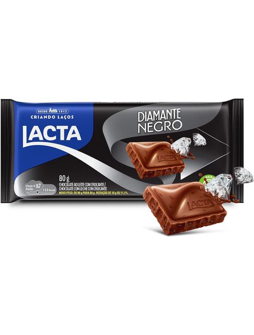 CHOCOLATE DIAMANTE NEGRO AO LEITE COM CROCANTE DISPLAY COM 17 UNIDADES DE 80G CADA