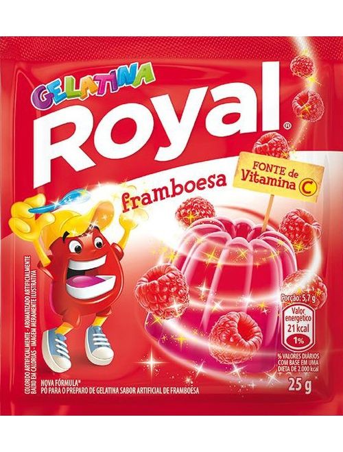 GELATINA ROYAL FRAMBOESA COM 15 UNIDADES DE 25G CADA