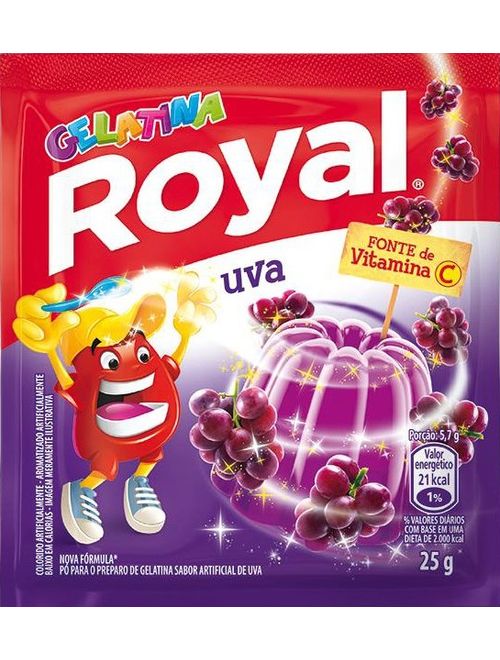 GELATINA ROYAL UVA COM 15 UNIDADES DE 25G CADA